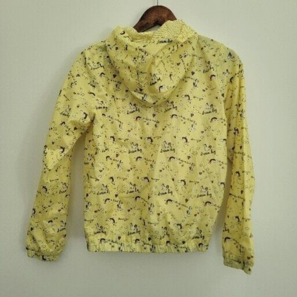 Pink Platinum Girls Size 14/16 Yellow Windbreaker Full Zip Jacket Yellow Unicorn - Picture 8 of 9